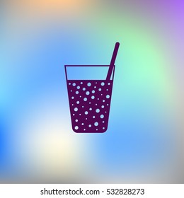 Gas drink cup vector icon illustration design