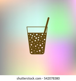 Gas drink cup vector icon illustration design