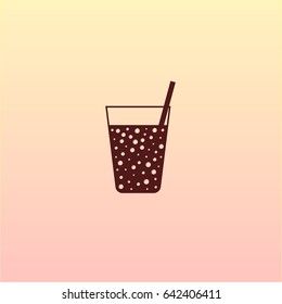Gas drink cup vector icon illustration design