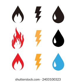 Gas electricity and water icon vector illustration.