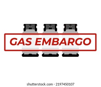 Concepto de embargo de gas. Estilo plano.