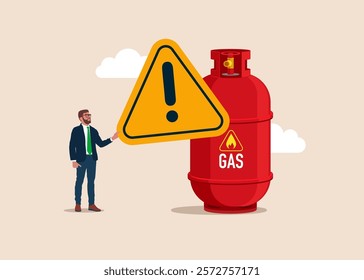 Gas embargo. Worst gas. Quality Control and giving incident with exclamation attention sign. Low quality gas cylinder, be careful. Risk of bankruptcy and losses. Volatility. 