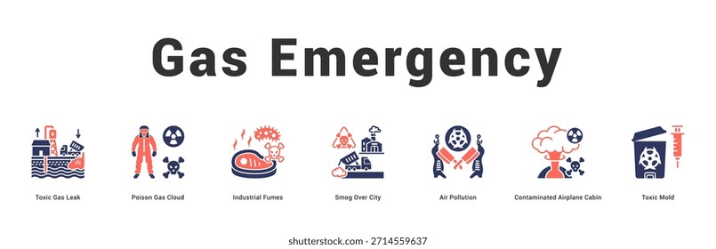 Ilustración de Anuncio de Web moderno y limpio con iconos temáticos para la comunicación visual
