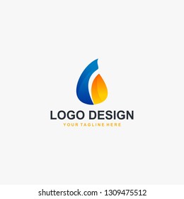 Gas energy fire logo design vector