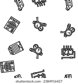 gas energy oil power pipeline vector seamless pattern thin line illustration