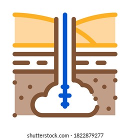 entrada de gas en el vector de icono de tierra. señal de entrada de gas en tierra. ilustración de símbolo de color