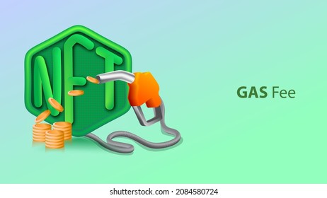 Gas fee NFT minting NFT Non Fungible Token vector illustration