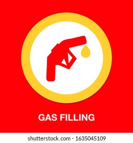 Gas filling or petrol station. Vector illustration isolated on white background