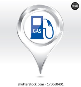 Gas filling station pin pointer, Vector, eps10