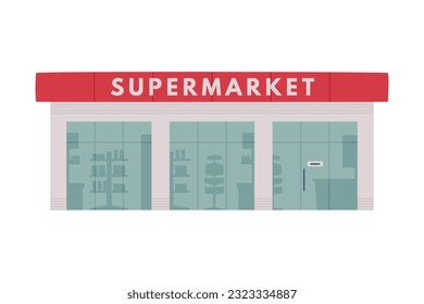 Gas Filling Station Supermarket Building as Facility Selling Fuel for Motor Vehicle Vector Illustration svg