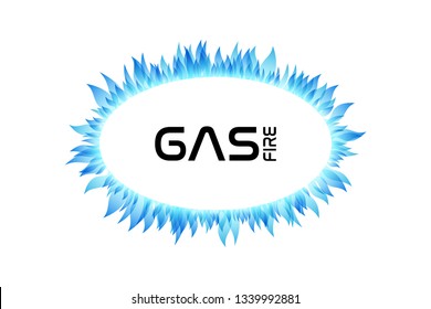 Gas fire decoration elements collection. Oval frame.