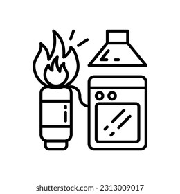 Gas Fire icon in vector. Illustration