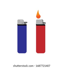 Gas Fire Lighter Flat Design Vector illustration