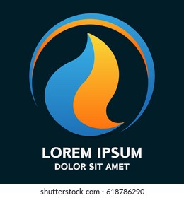 Gas fire logo vector . Vector illustration isolated on background .