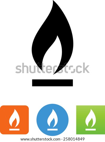 Gas flame burning icon