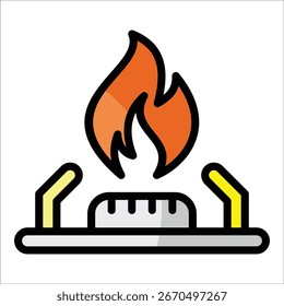 Gas Flame Icon Element For Design