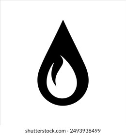 Gas flame silhouette on white background. Gas flame icon vector sign illustration design.