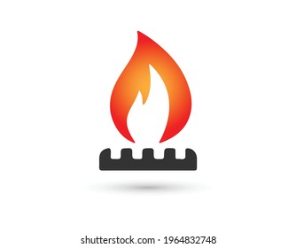 Gas flames vector icons isolated from the background.