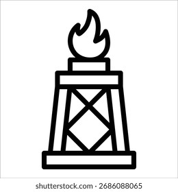 Elemento de icono de torre de bengala de gas para diseño