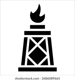 Elemento de ícone de torre de clarão de gás para design