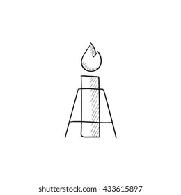 Gas flare vector sketch icon isolated on background. Hand drawn Gas flare icon. Gas flare sketch icon for infographic, website or app.