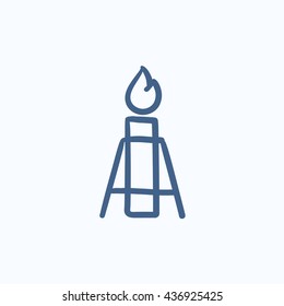 Gas flare vector sketch icon isolated on background. Hand drawn Gas flare icon. Gas flare sketch icon for infographic, website or app.