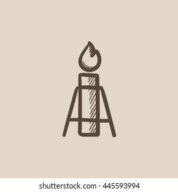 Icono de esbozo vectorial de la bengala de gas aislado en el fondo. Icono de la bengala de gas dibujado a mano. Icono de boceto de la bengala de gas para infografía, sitio web o aplicación.