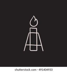 Icono de esbozo vectorial de la bengala de gas aislado en el fondo. Icono de la bengala de gas dibujado a mano. Icono de boceto de la bengala de gas para infografía, sitio web o aplicación.