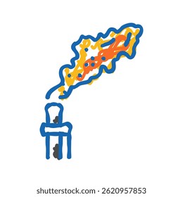 gas flaring petroleum engineer doodle icon sketch vector. gas flaring petroleum engineer sign. isolated symbol illustration