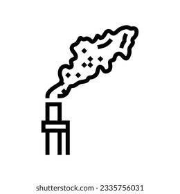 vector de icono de la línea de ingeniería de petróleo de quema de gas. signo de ingeniero de petróleo que quema gas. símbolo de contorno aislado ilustración negra