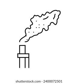 Gasfackel-Ölingenieur-Linie Icon Vektorgrafik. Gas-Erdöl-Ingenieur-Schild. isoliertes Kontursymbol