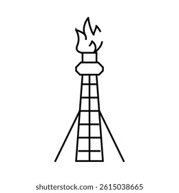 gas flaring petroleum engineer line icon vector. gas flaring petroleum engineer sign. isolated contour symbol black illustration