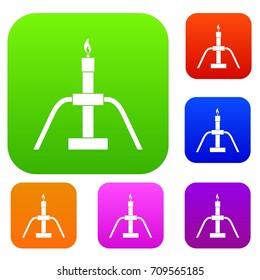 Gas flaring set icon in different colors isolated vector illustration. Premium collection
