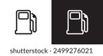 Gas flat icon, vehicle fuel oil pump icon in line shape, fuel pump simple icon, fuel pump nozzle symbol vector illustration on black and white background. Eps10