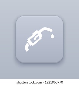 Gas, Fuel button, best vector on a gray background
