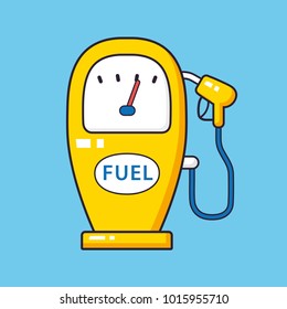 Gas fuel pump cartoon icon