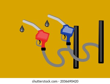 Gas fuel pump ,petrol filling station icon. Gasoline pump nozzle sign.Isolated on white background. Flat style. Vector illustration.