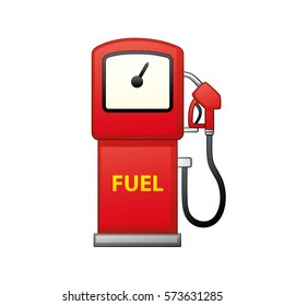 Gas Fuel Pump Vector Isolated. Petrol Filling Station Icon.