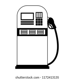 Gas fuel station in black and white