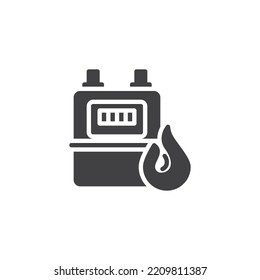 Gas gauge meter vector icon. filled flat sign for mobile concept and web design. Gas meter glyph icon. Symbol, logo illustration. Vector graphics
