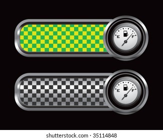 gas gauge on checkered tabs