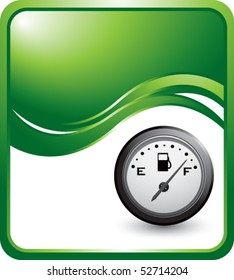 gas gauge on green wave background