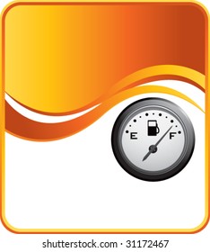 gas gauge on orange wave background
