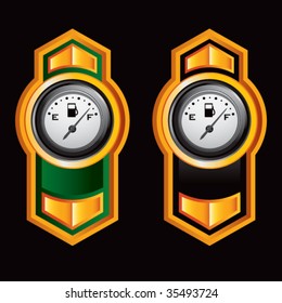 gas gauge on vertical arrow banners
