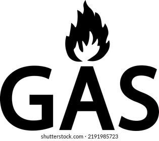 Gas Global Energy Crisis Logo Vector With Flame On White Background