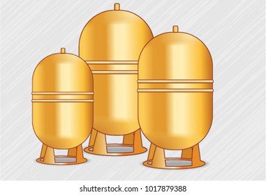 gas golden cylinders