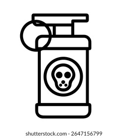 gas grenade line icon vector on white background 
Vector gun icon on white background