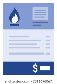 Gas and heating utility bill, consumption and expenses concept