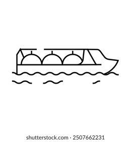 gas hydrogen carrier ship line icon vector. gas hydrogen carrier ship sign. isolated contour symbol black illustration