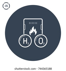 Gas hydrogen peroxide boiler line vector icon